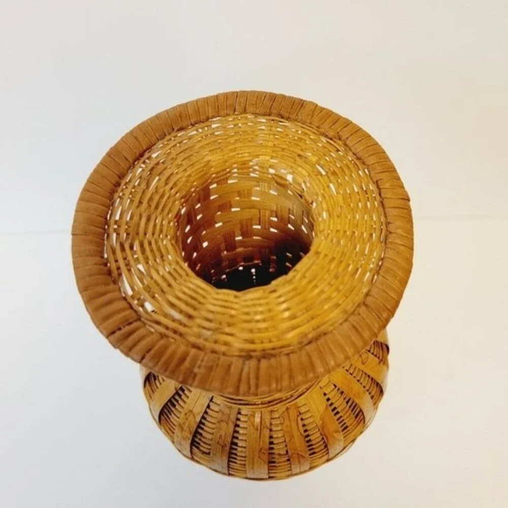 Handmade Bottle Neck Wicker Basket